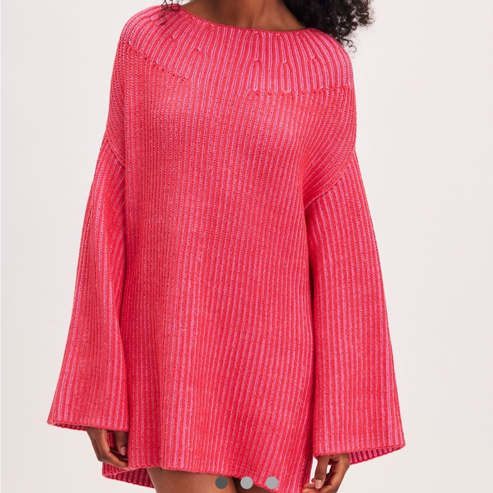 Free People Pink Off-the-Shoulder Sweater